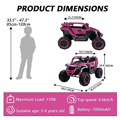 TOEMOA 12V Kids Electric Ride On Truck with Remote Control And Music Player
