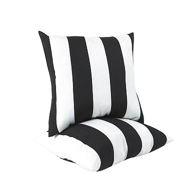 TOEMOA Set of 2 Outdoor Decorative Throw Pillows with Weather-Resistant Fabric
