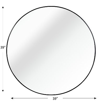 TOEMOA 39 Inch Round Framed Wall Mirror for Bathroom and Living Space