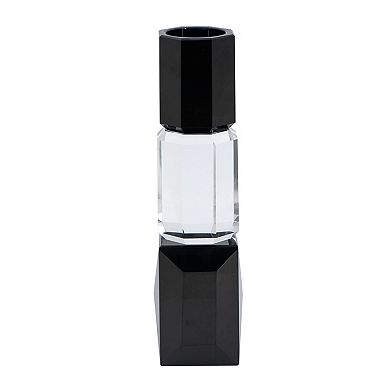 TOEMOA Geometric Glass Tealight Candle Holder for Minimalist Home Decor