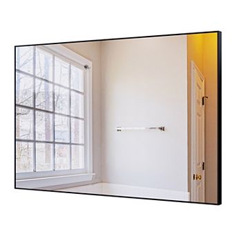 TOEMOA Modern Rectangular Wall Mirror with Aluminum Frame for Versatile Decor