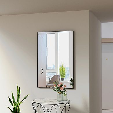 TOEMOA Modern Rectangular Wall Mirror with Aluminum Frame for Versatile Decor