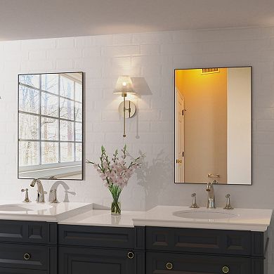 TOEMOA Modern Rectangular Wall Mirror with Aluminum Frame for Versatile Decor