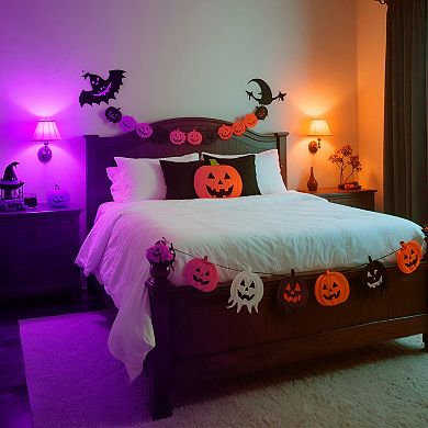 Orange & Purple Decorative LED Bulbs 60W Equivalent, A19 E26 Base Non Dimmable Multicolor, 2 Pack