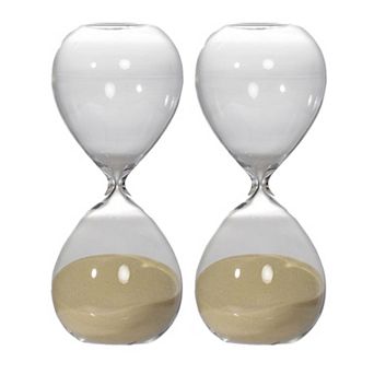 TOEMOA Set of Two 30-Minute Hourglass Sand Timers for Home and Office Decor