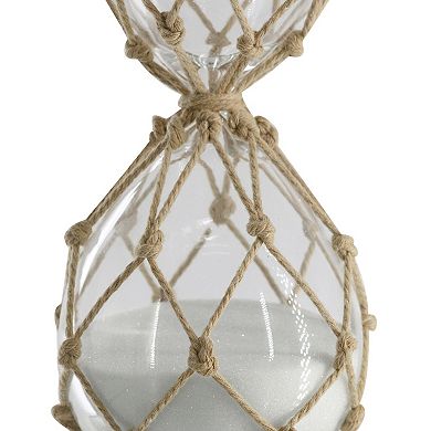TOEMOA 45 Minute Clear Hourglass with White Sand Decorative Timepiece
