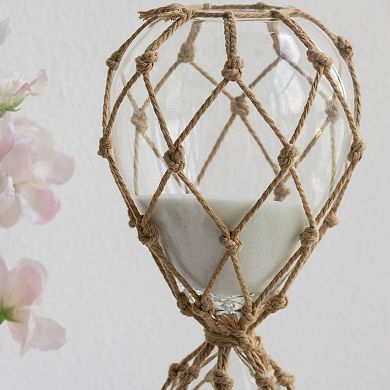 TOEMOA 45 Minute Clear Hourglass with White Sand Decorative Timepiece