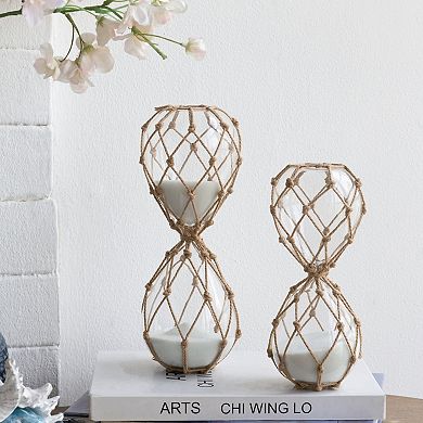 TOEMOA 45 Minute Clear Hourglass with White Sand Decorative Timepiece