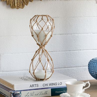 TOEMOA 45 Minute Clear Hourglass with White Sand Decorative Timepiece