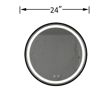TOEMOA 24 Inch LED Bathroom Vanity Mirror with Dimmable Anti-Fog Touch Control