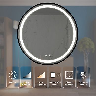 TOEMOA 24 Inch LED Bathroom Vanity Mirror with Dimmable Anti-Fog Touch Control