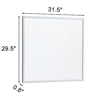 TOEMOA 32-Inch Square Aluminum Wall Mirror Frame for Bathroom and Hallway
