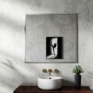 TOEMOA 32-Inch Square Aluminum Wall Mirror Frame for Bathroom and Hallway