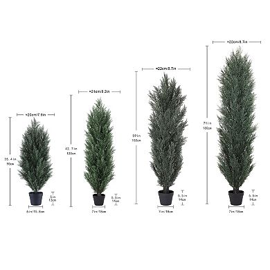 TOEMOA 5FT Artificial Cypress Tree with Dense Foliage for Indoor Outdoor Decor