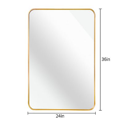 TOEMOA Modern Rectangular Wall Mirror with Metal Frame for Bathroom Decor