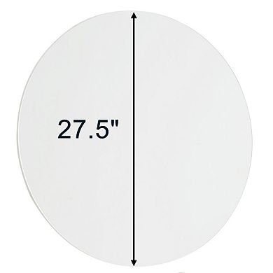 TOEMOA Large Round Wall Mirror with Matte White Backboard for Home Decor