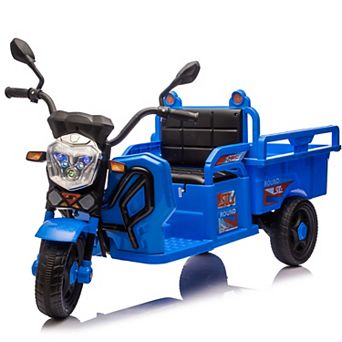 TOEMOA Kids Electric Ride-On Cargo Truck Toy with Music and LED Lights