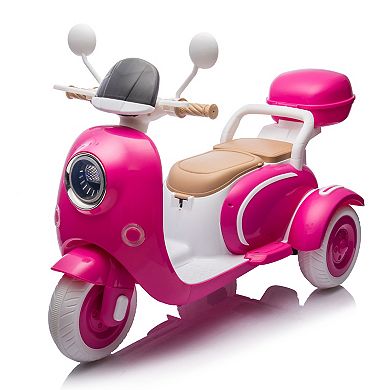 TOEMOA Two Seater Kids Electric Ride On Motorcycle with Bluetooth Music Storage