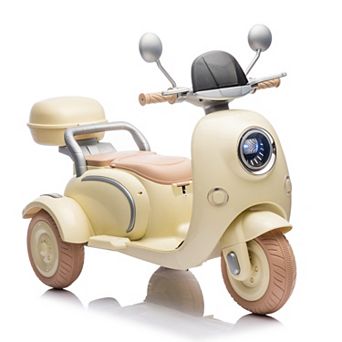 TOEMOA Two Seater Kids Electric Ride On Motorcycle with Bluetooth Music  Storage