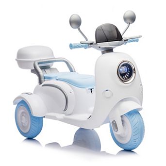 TOEMOA Two Seater Kids Electric Ride On Motorcycle with Bluetooth Music  Storage