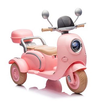 TOEMOA Two Seater Kids Electric Ride On Motorcycle with Bluetooth Music  Storage