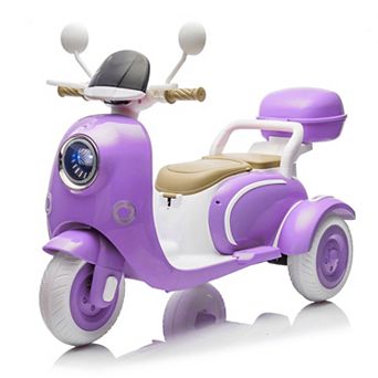 TOEMOA Two Seater Kids Electric Ride On Motorcycle with Bluetooth Music  Storage