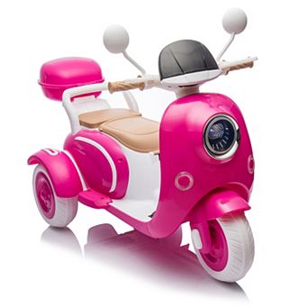 TOEMOA Two Seater Kids Electric Ride On Motorcycle with Bluetooth Music  Storage