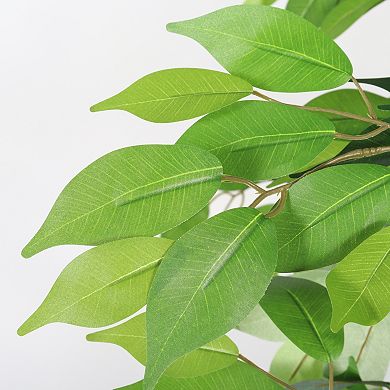 TOEMOA Artificial Ficus Tree with Natural Wood Trunk for Indoor Home Decor