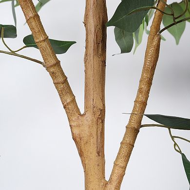 TOEMOA Artificial Ficus Tree with Natural Wood Trunk for Indoor Home Decor