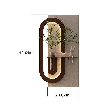 TOEMOA 3D Adjustable LED Sandstone Wall Decor with Simulated Plants and Glass Vase