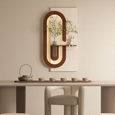 TOEMOA 3D Adjustable LED Sandstone Wall Decor with Simulated Plants and Glass Vase