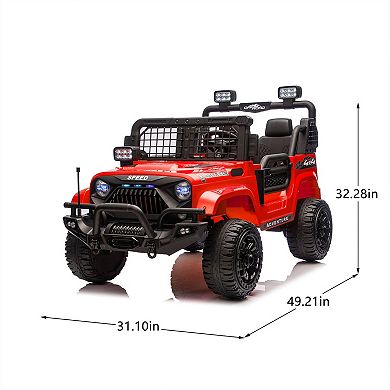 TOEMOA Two-Seater Electric Ride-On Car with Parent Remote Control and LED Lights
