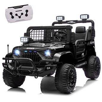 TOEMOA Two-Seater Electric Ride-On Car with Parent Remote Control and LED Lights