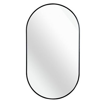 TOEMOA Oval Metal Wall Mirror with Shatterproof Design and Easy Installation