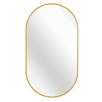TOEMOA Oval Metal Wall Mirror with Shatterproof Design and Easy Installation