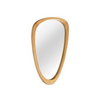 TOEMOA Irregular Solid Wood Frame Decorative Wall Mirror Unique Rustic Style