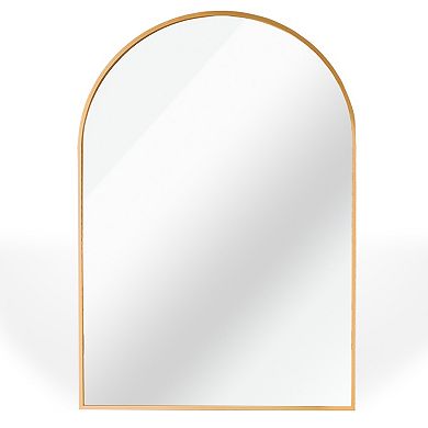 TOEMOA Arched Wall Mirror with Metal Frame Modern Bathroom Decor Accent