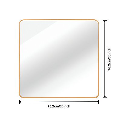 TOEMOA 30 Inch Square Framed Wall Mirror with Shatterproof Glass