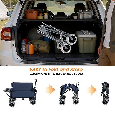 3-in-1 Collapsible Wagon with Canopy, Bench and Table 500lb Capacity