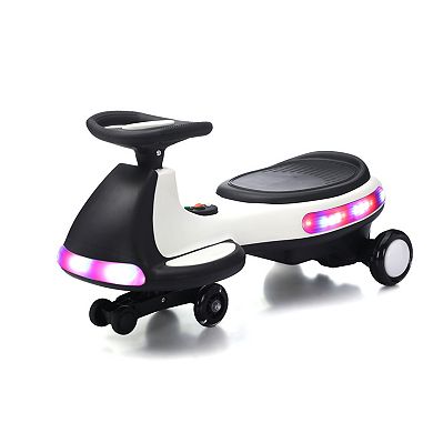 TOEMOA Children's Electric Ride-On Wiggle Car with LED Lights and Music