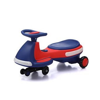 TOEMOA Children's Electric Ride-On Wiggle Car with LED Lights and Music