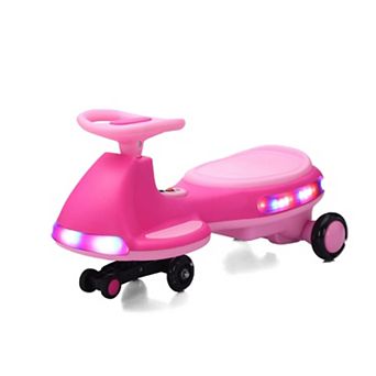 TOEMOA Children's Electric Ride-On Wiggle Car with LED Lights and Music