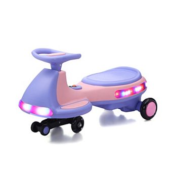 TOEMOA Children's Electric Ride-On Wiggle Car with LED Lights and Music