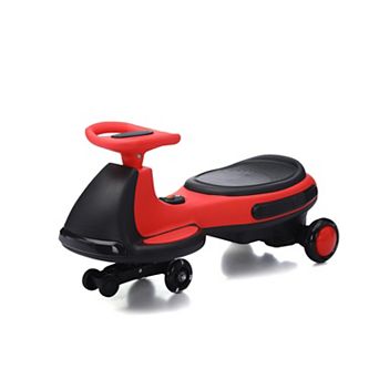 TOEMOA Children's Electric Ride-On Wiggle Car with LED Lights and Music
