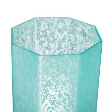 TOEMOA Frosted Glass Octagonal Candle Holder Set - 4 Pack Modern Home Decor