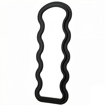 TOEMOA Full Length Wave Floor Mirror with Stand for Bedroom Living Room Decoration