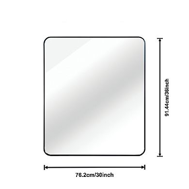 TOEMOA Large Rectangular Wall Mirror with Brushed Frame for Modern Bathrooms
