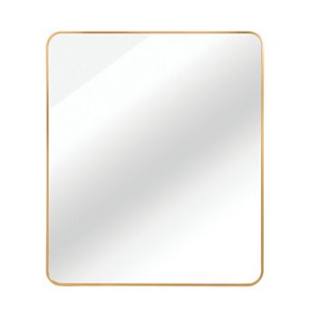TOEMOA Large Rectangular Wall Mirror with Brushed Frame for Modern Bathrooms