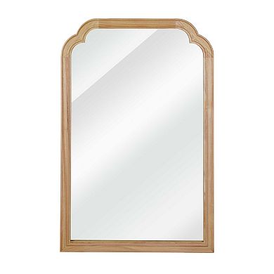 TOEMOA Natural Wood Frame Decorative Mirror with Rounded Corners Wall Art