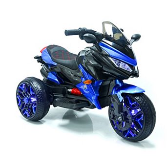 TOEMOA Kids Battery Powered Ride-On Motorcycle Toy with Training Wheels and Lights